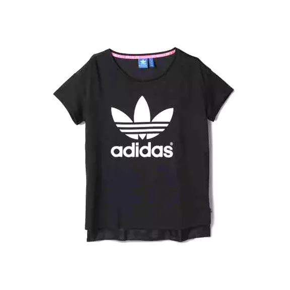 Adidas Original Camiseta Long Logo Trefoil (negro/blanco)