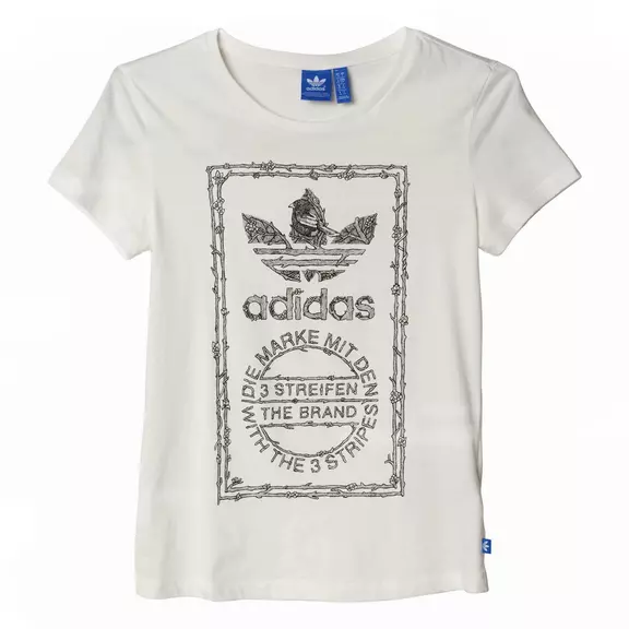 Adidas Originals Mujer Camiseta Tongue Label Bird (blanco)