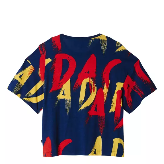 Adidas Originasl Mujer Camiseta Paris Printed Trefoil Logo (azul/multicolor)