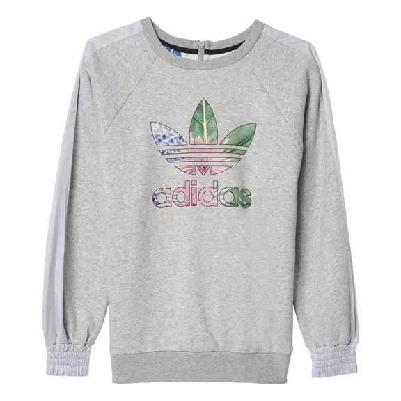 Adidas Originals Mujer Training Floral Logo Sweatshirt (gris/multicolor)
