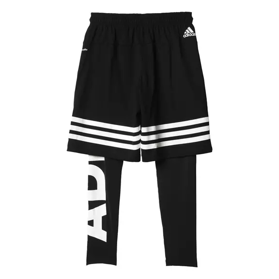 Adidas Short con Malla Essentials Linear 3S 2 en 1 (negro/blanco)