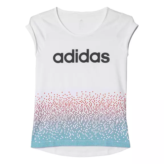 Adidas Junior Girls Camiseta Wardrobe Fun  (blanco/negro/azul)