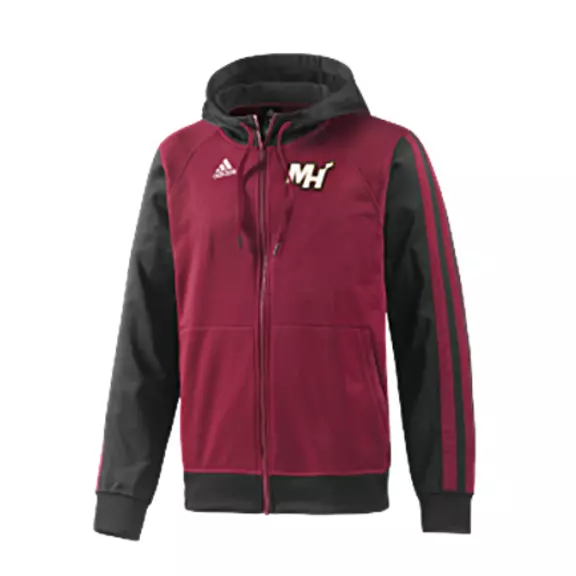 Adidas Sudadera Capucha Full-Zip Miami Heat (granate/negro)