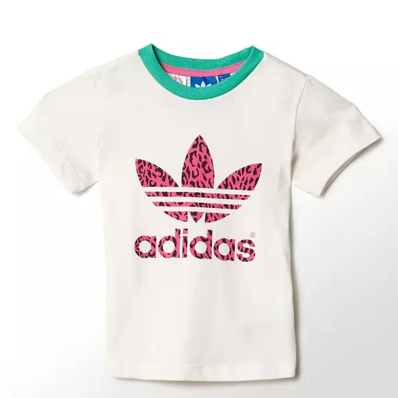 Adidas Original Camiseta Bebé Cheetah Trefoil (blanco/cream/rosa/turquesa)