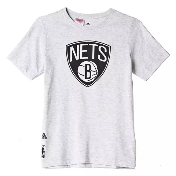 Adidas Camiseta Niño NBA FanWear Logo Brooklyn Nets (gris)