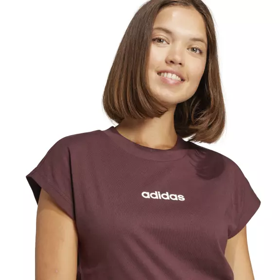 Adidas Essentials Linear Cotton T-Shirt "Burgundy"
