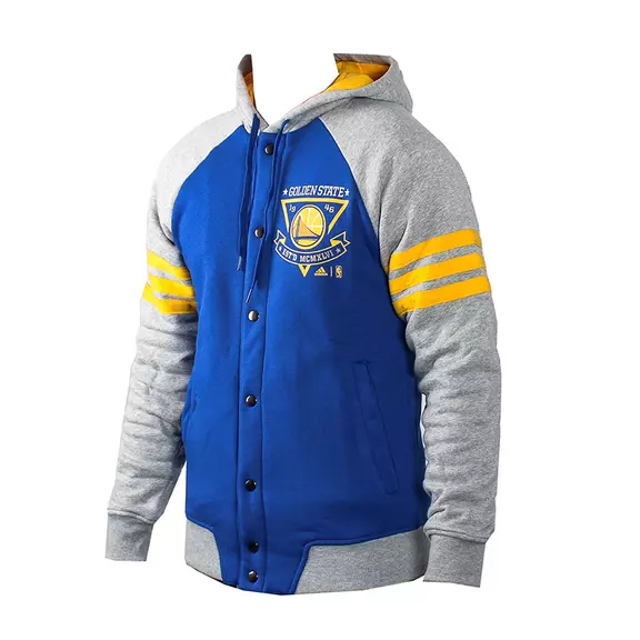 Adidas Washed Baseball Jacket Golden State Warrios (Azul/Gris/Amarillo)