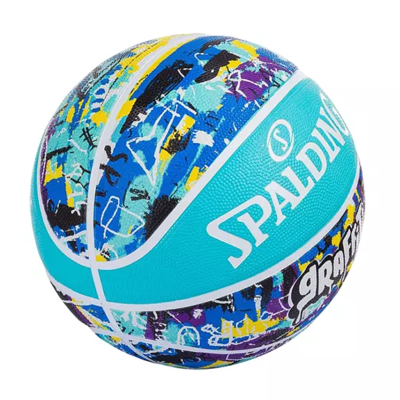 Balón Basket Spalding Blue Graffiti Rubber (Sz7)