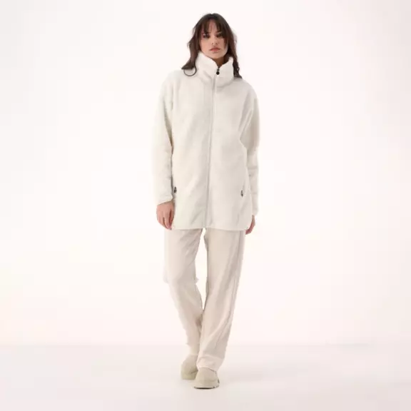 Campagnolo Women's faux fur teddy zip-up sweatshirt "Avorio"