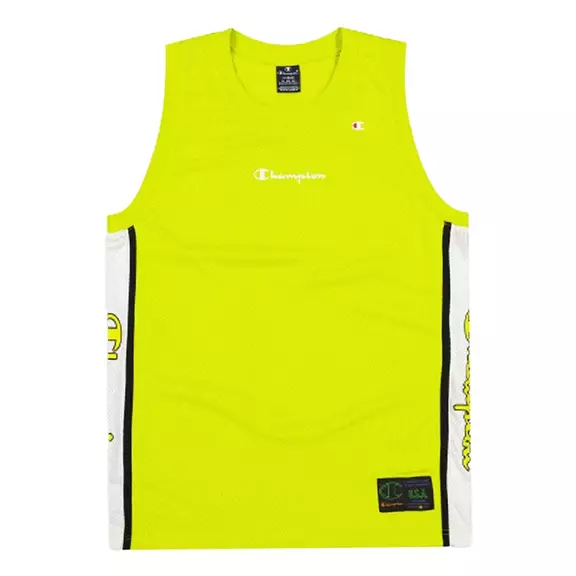 Champion Basketball Neon Sport Script Logo Tank Top "Electric Yellow Green"