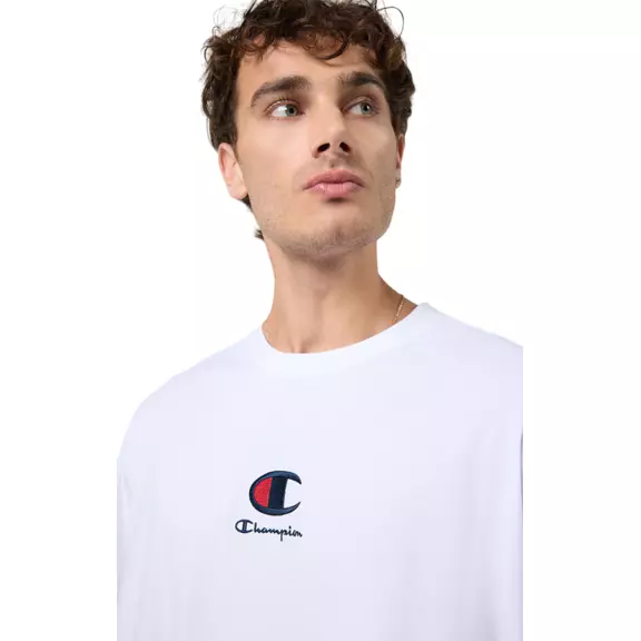 Champion Big C Logo Embroidery Crewneck T-Shirt "White"