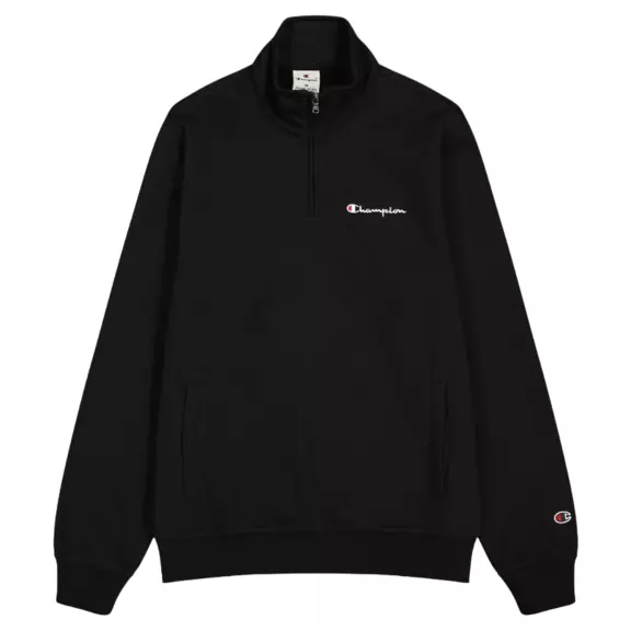 Champion Front Pockets Half-Zip Big Logo Fleece Sweatshirt "Black"