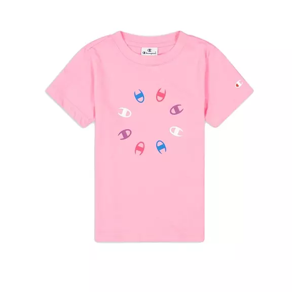 Champion Girls Crewneck T-shirt  with C logo "Pink"