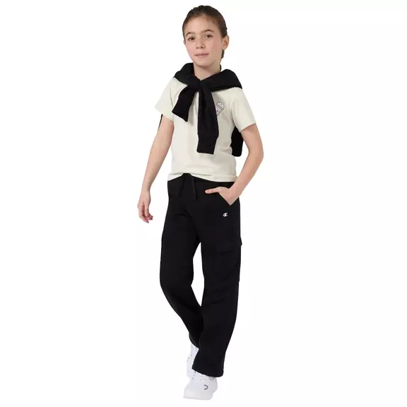 Champion Girls Icons Cargo Straight Hem Pants Comfort Fit "Black"