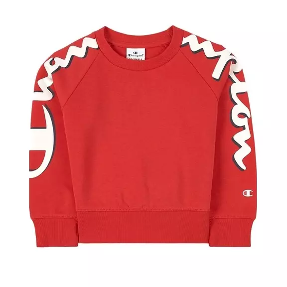 Champion Girls Legacy Logo Crewneck Sweatshirt "Red"