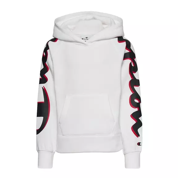 Champion Girls Legacy Logo Hooded Sweatshirt "White"