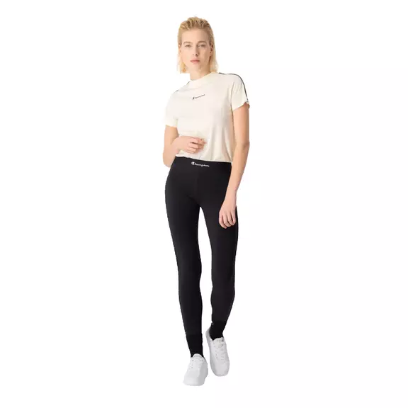 Champion Legacy Contrast Trim Cotton Leggings "Black"