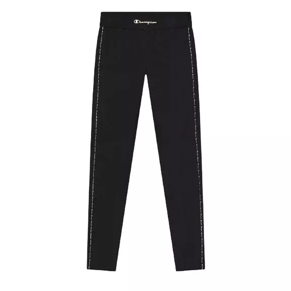 Champion Legacy Contrast Trim Cotton Leggings "Black"