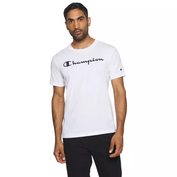 Champion Legacy Cotton Contrast Scrip Logo T-shirt "White"