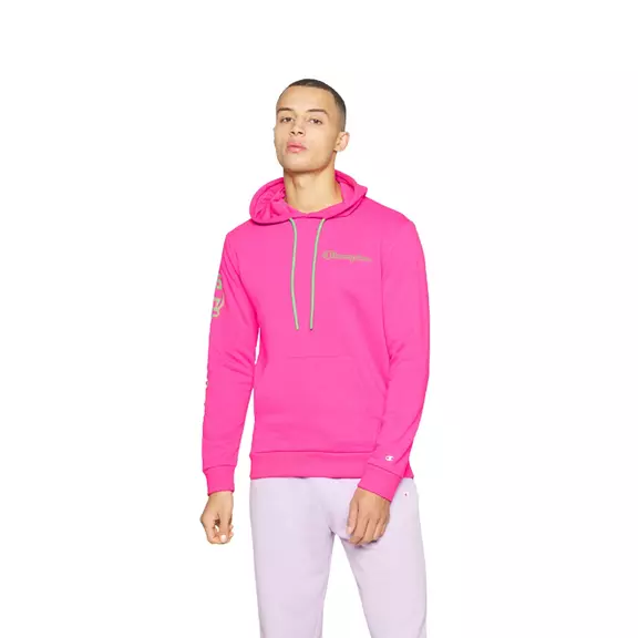 Champion Legacy Spray Neon Hooded Sweatshirt "Pink Fucsia Flour"