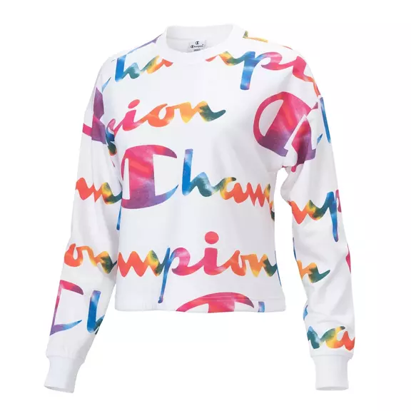 Champion Legacy Wm´s AOP Scrip Logo Print Sweatshirt "White"