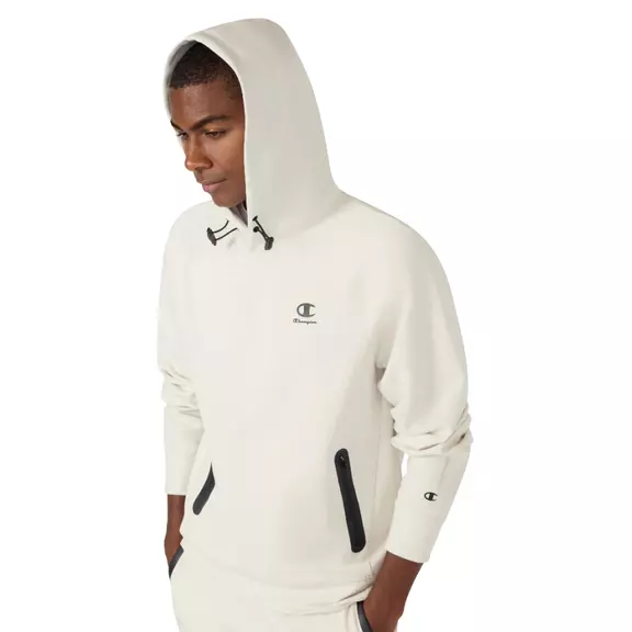 Champion Men’s Stretch Poly-Cotton Hooded Sweatshirt C-Tech "Cream"
