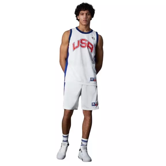 Champion Sport Lifestyle Basketball USA Logo Mesh Shorts "White"
