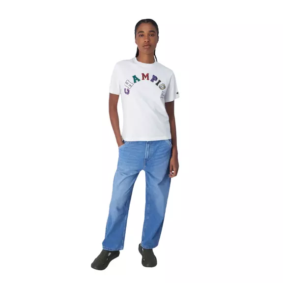 Champion Varsity Logo Cotton T-Shirt "White"
