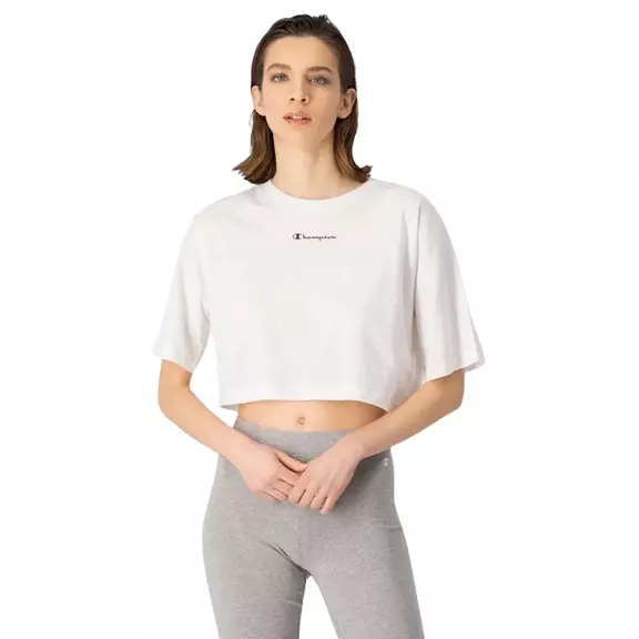 Champion Wm´s Cropped Back Script Logo T-Shirt "White"