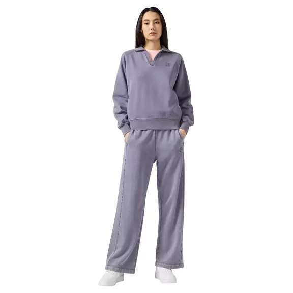 Champion Women's Washed Polo Neck Fleece Sweatshirt Icons "Mauve"