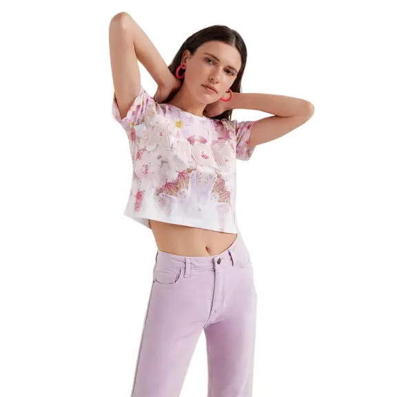 Desigual Amore Cropped T-Shirt