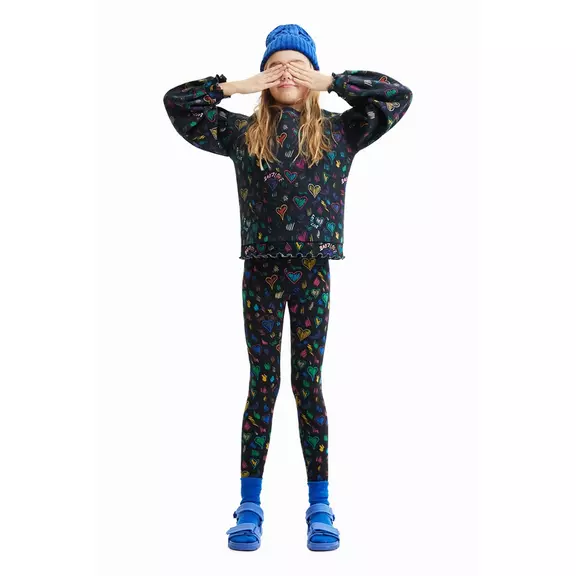 Desigual Girls Slim Heart Leggings
