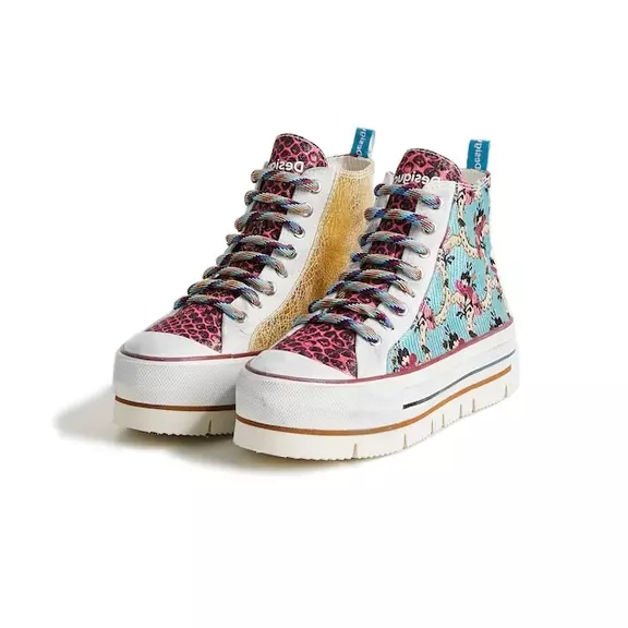 Desigual High-Top Sneakers "Floral Patchwork"