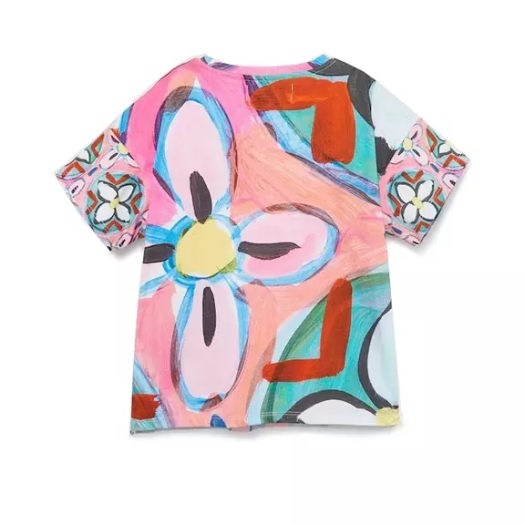 Desigual Girls Painted Flower T-Shirt