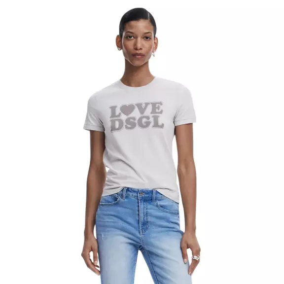 Desigual Plain T-shirt Love "grey"