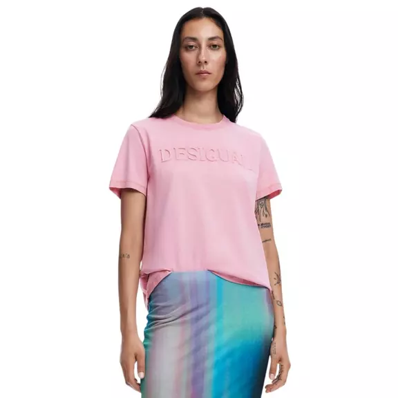 Desigual shiny t-shirt "pale pink"