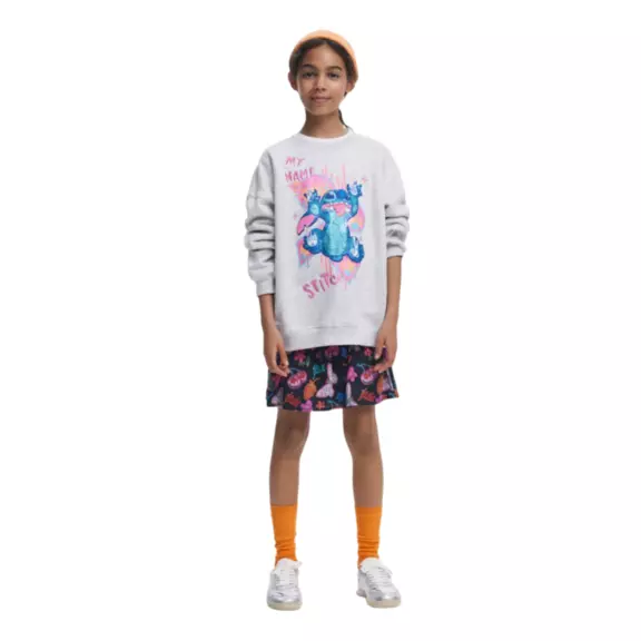 DESIGUAL SWEAT MY NAME STITICH  "GREY GLITTER"