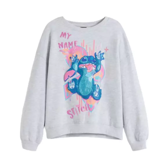 DESIGUAL SWEAT MY NAME STITICH  "GREY GLITTER"