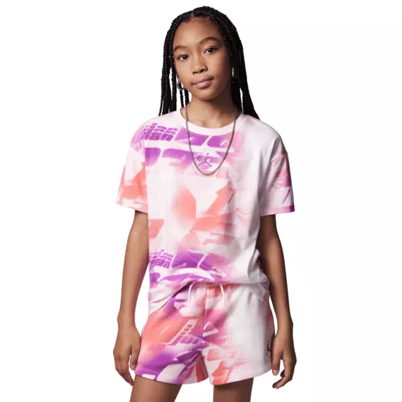 Jordan Girls Triple Team Printed AOP Tee "Arctic Pink"
