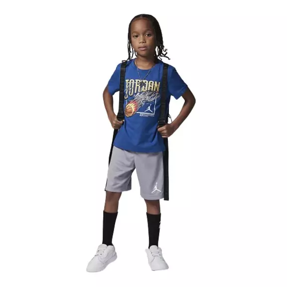 Conjunto Jordan Infants JDB Court Air Tee + Short Mesh Set "Cemen Grey-True Blue"
