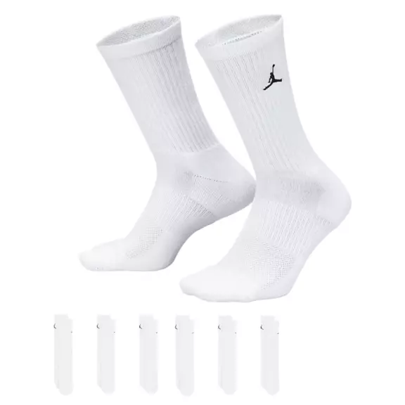 Jordan Kids JDB Everyday Essentials Crew 6 PPack Socks "White"
