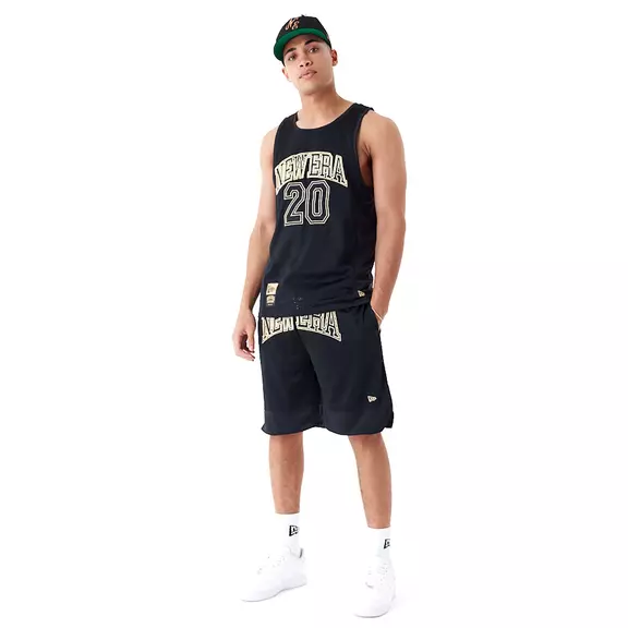 New Era Arch Logo Mesh Shorts "Black"