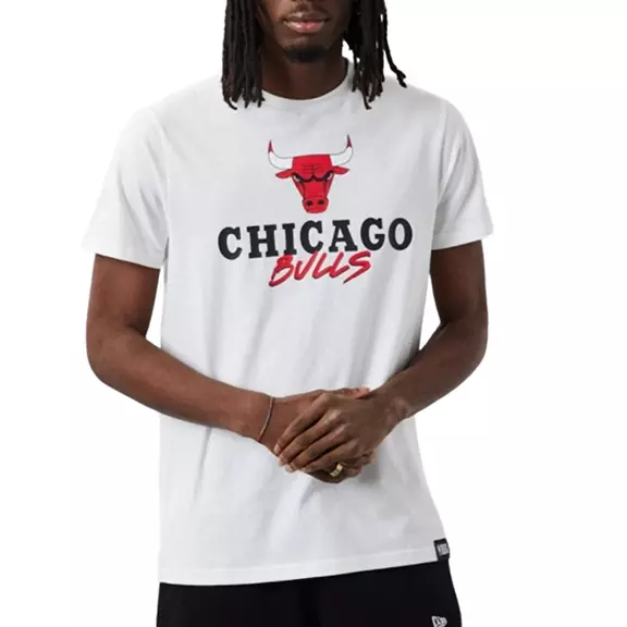 New Era NBA Chicago Bulls Script Logo Tee "White"