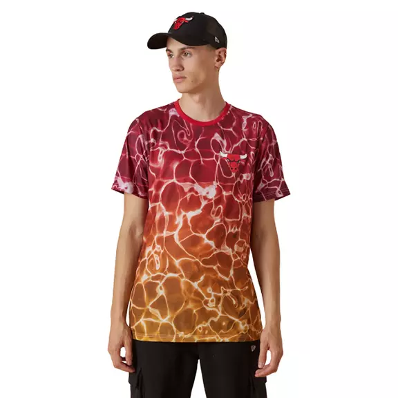 New Era NBA Chicago Bulls Team Colour Water Print T-Shirt