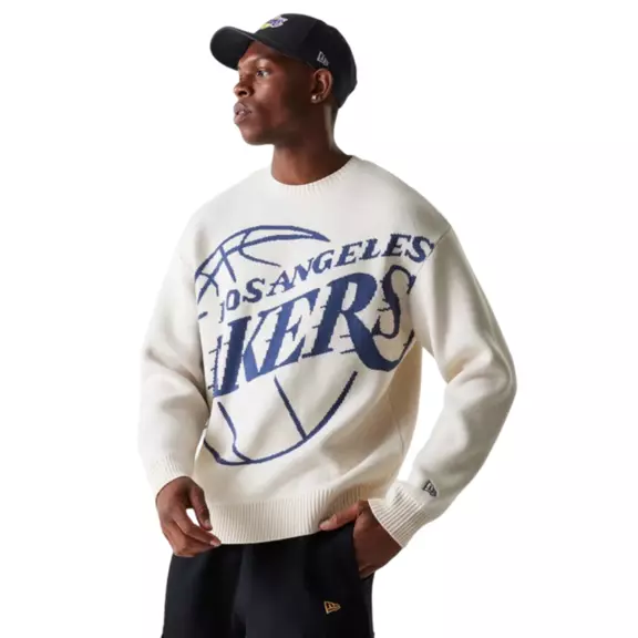 Jersey de Punto Oversized New Era NBA LA Lakers "Light Beige"