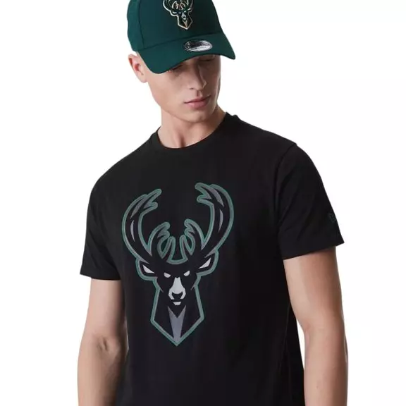 New Era NBA Milwaukee Bucks Outline Tee "Black"