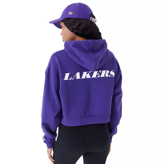 New Era NBA Womens L.A Lakers Team Logo Crop Pullover Hoodie
