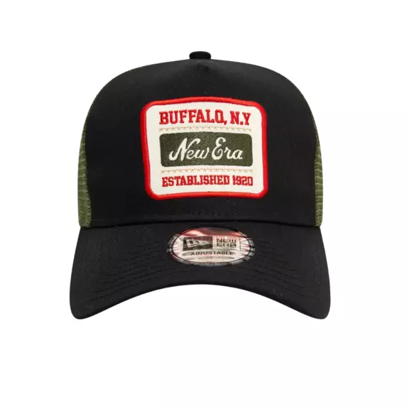 New Era Patch 9FORTY A-Frame Trucker Adjustable Cap "Black"