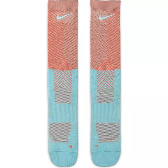 Nike Elite Crew Basketball Socks "Bright Coral/Copa/Silver"