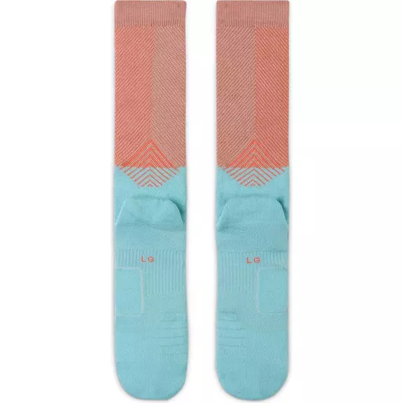 Nike Elite Crew Basketball Socks "Bright Coral/Copa/Silver"
